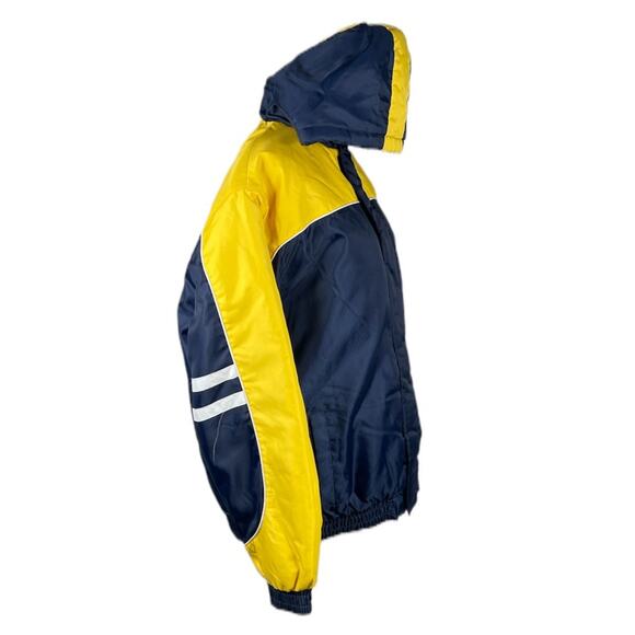 G-III Apparel University of Michigan Hooded Bomber Jacket Yellow Blue Size Large - Picture 3 of 6